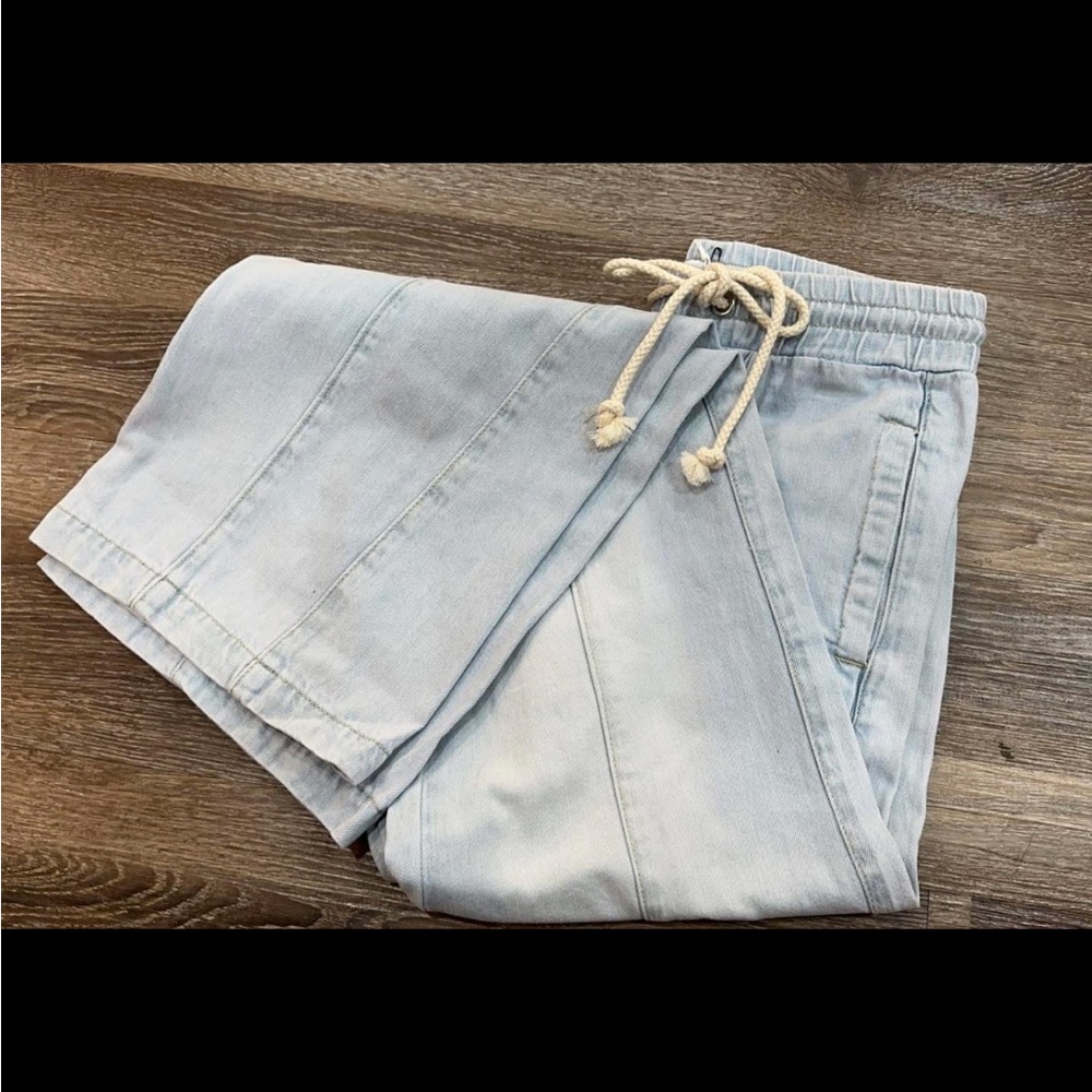 Light Blue Drawstring Shorts